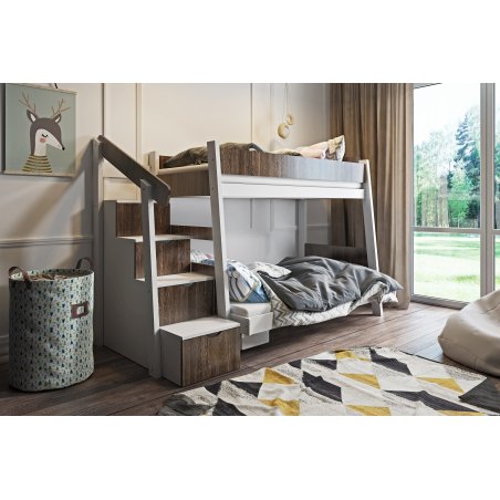 Łóżko piętrowe ze schodkami PARYS MEBLOBED