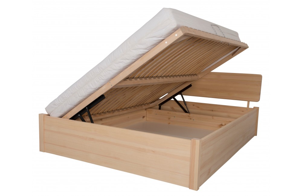 Łóżko bukowe SODALIT 3 STOLMIS podnoszone na ramie drewnianej