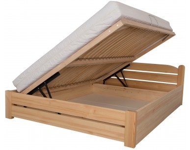 Łóżko bukowe AMETYST 4/1 STOLMIS podnoszone na ramie drewnianej