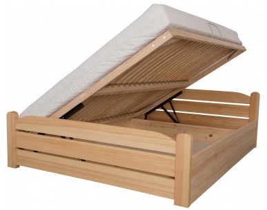 Łóżko brzozowe AMETYST 4/2 STOLMIS podnoszone na ramie drewnianej