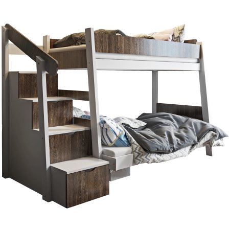 Łóżko piętrowe ze schodkami PARYS MEBLOBED