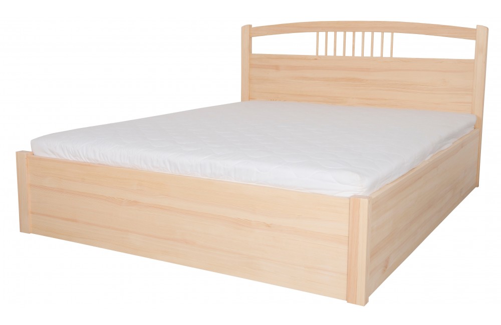 Łóżko bukowe NEFRYT 4 STOLMIS podnoszone na ramie drewnianej