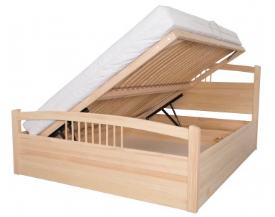 Łóżko bukowe NEFRYT 5 STOLMIS podnoszone na ramie drewnianej