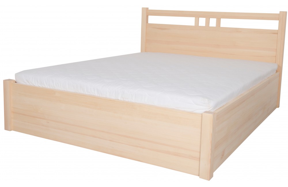 Łóżko sosnowe MALACHIT 5 STOLMIS podnoszone na ramie drewnianej