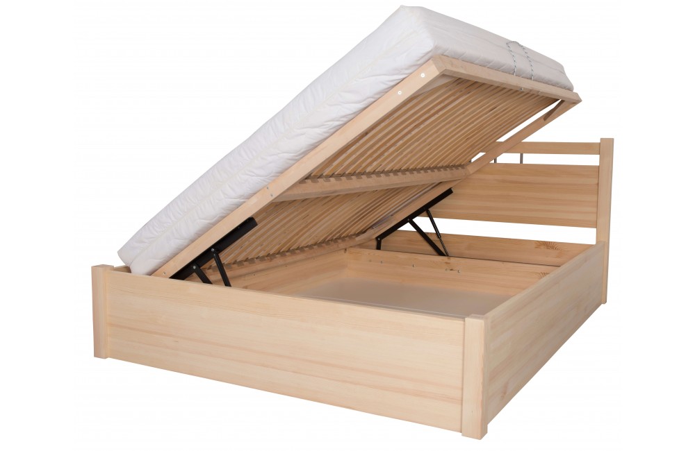 Łóżko bukowe OPAL 5 STOLMIS podnoszone na ramie drewnianej