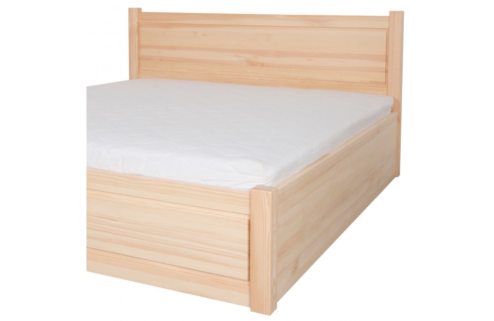 Łóżko brzozowe ALEKSANDRYT 5 STOLMIS podnoszone na ramie drewnianej