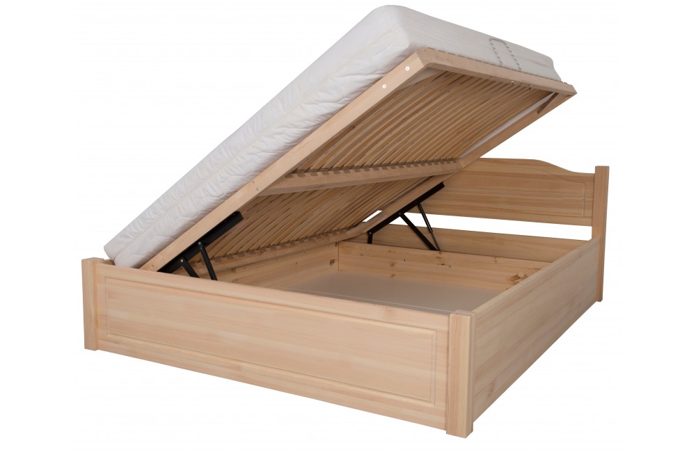 Łóżko sosnowe OLIWIN 5 STOLMIS podnoszone na ramie drewnianej