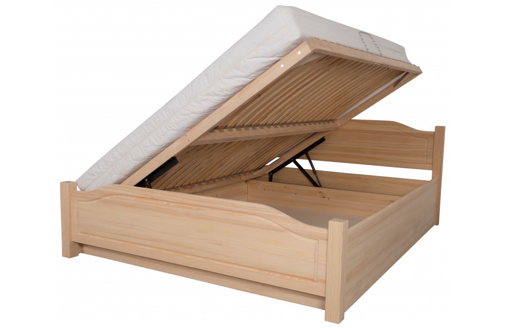 Łóżko sosnowe OLIWIN 6 STOLMIS podnoszone na ramie drewnianej