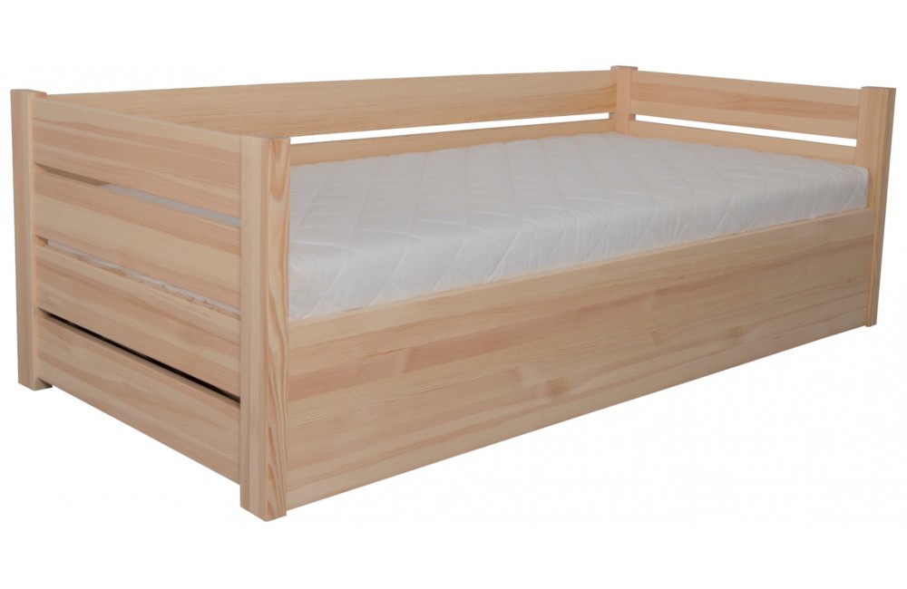 Łóżko bukowe AGAT 2 STOLMIS podnoszone na ramie drewnianej
