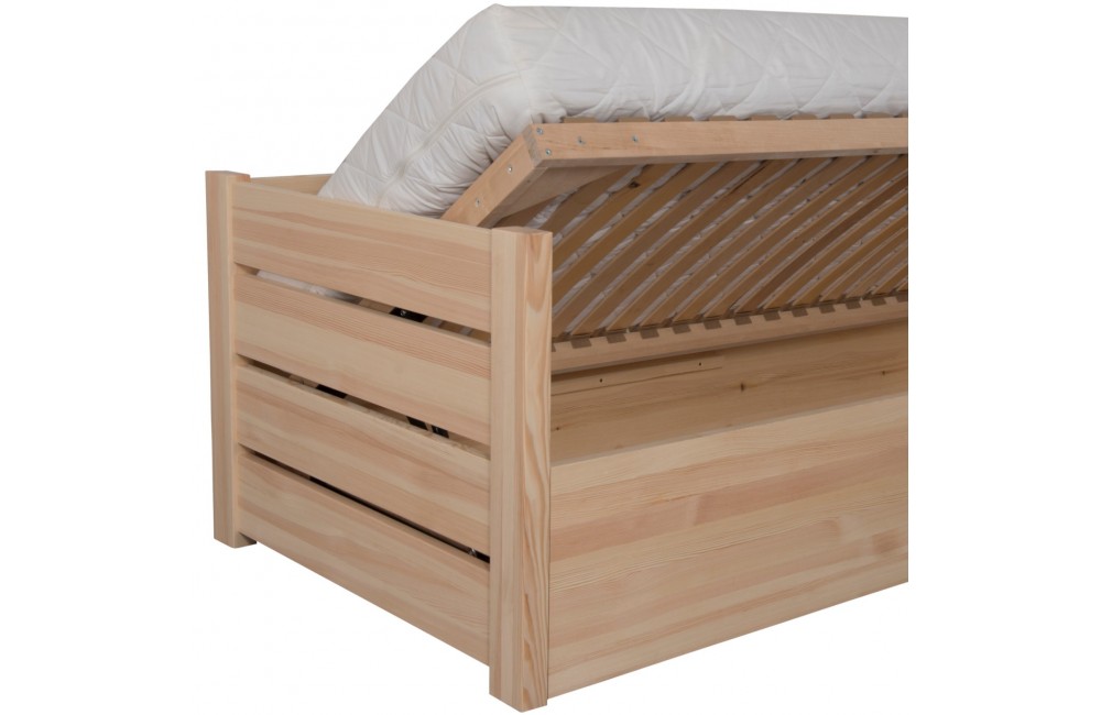 Łóżko brzozowe AGAT 2X STOLMIS podnoszone na ramie drewnianej