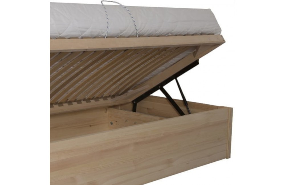 Łóżko bukowe AGAT 2X STOLMIS podnoszone na ramie drewnianej