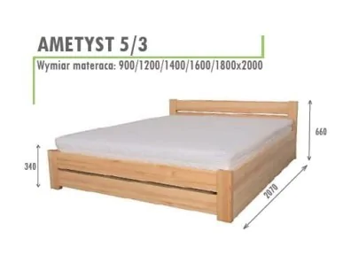Łóżko brzozowe AMETYST 5/3 STOLMIS podnoszone na ramie metalowej