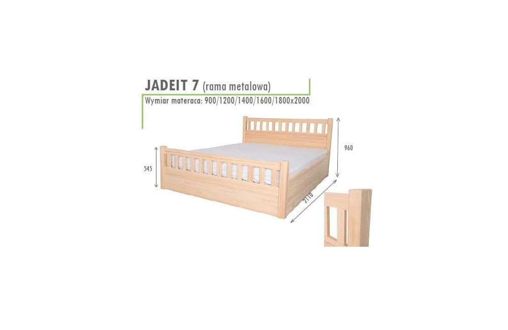 Łóżko bukowe JADEIT 7 STOLMIS podnoszone na ramie metalowej