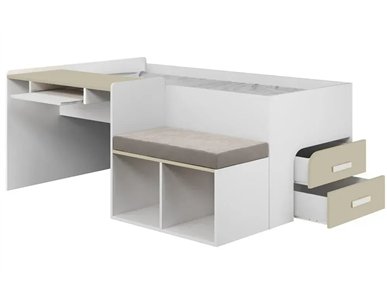 OD RĘKI Łóżko dziecięce MEGAN MEBLOBED z biurkiem 90x200