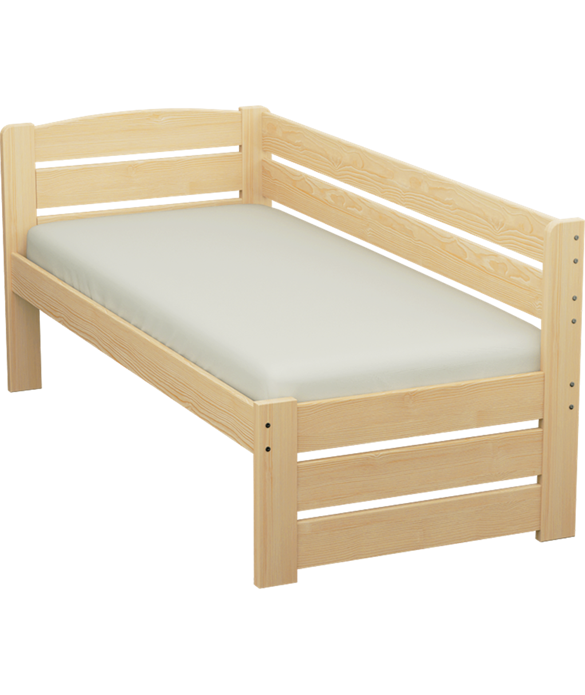 Łóżko sosnowe KRYSTYNA dla seniora Zaczarowana Sypialnia ze stelażem