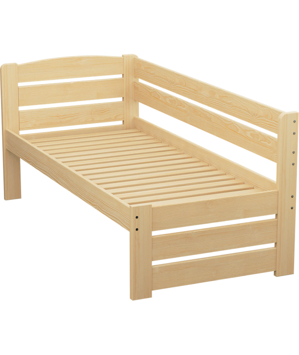 Łóżko sosnowe KRYSTYNA dla seniora Zaczarowana Sypialnia ze stelażem