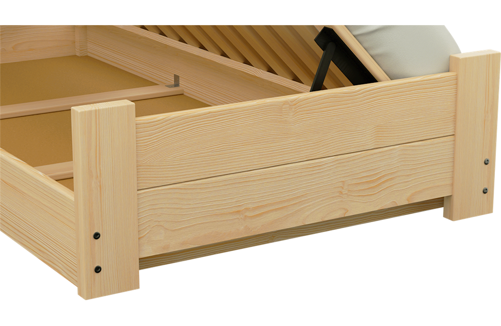 Łóżko sosnowe BOOMER Zaczarowana Sypialnia podnoszone