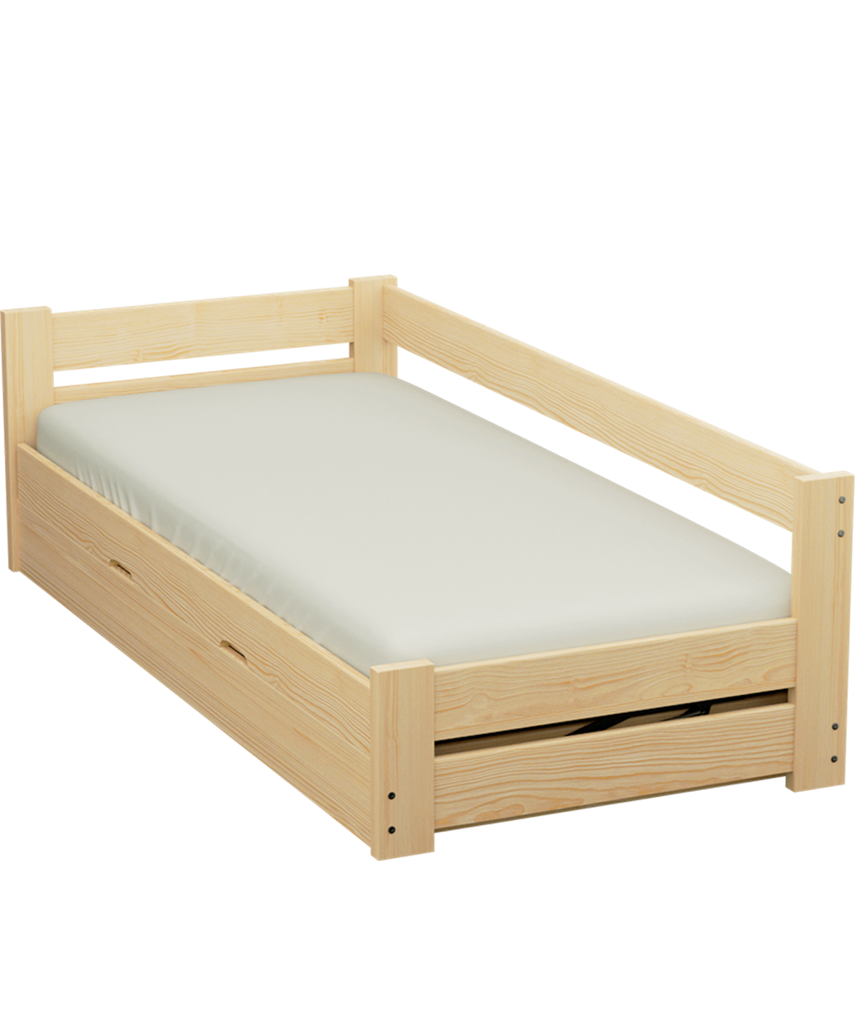 Łóżko sosnowe DRIV Zaczarowana Sypialnia podnoszone