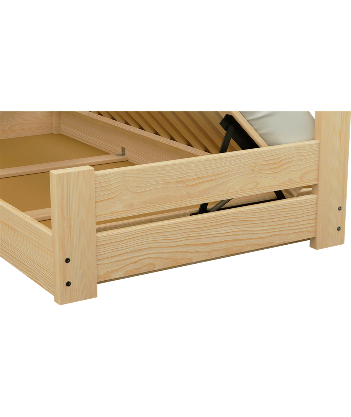 Łóżko sosnowe DRIV Zaczarowana Sypialnia podnoszone