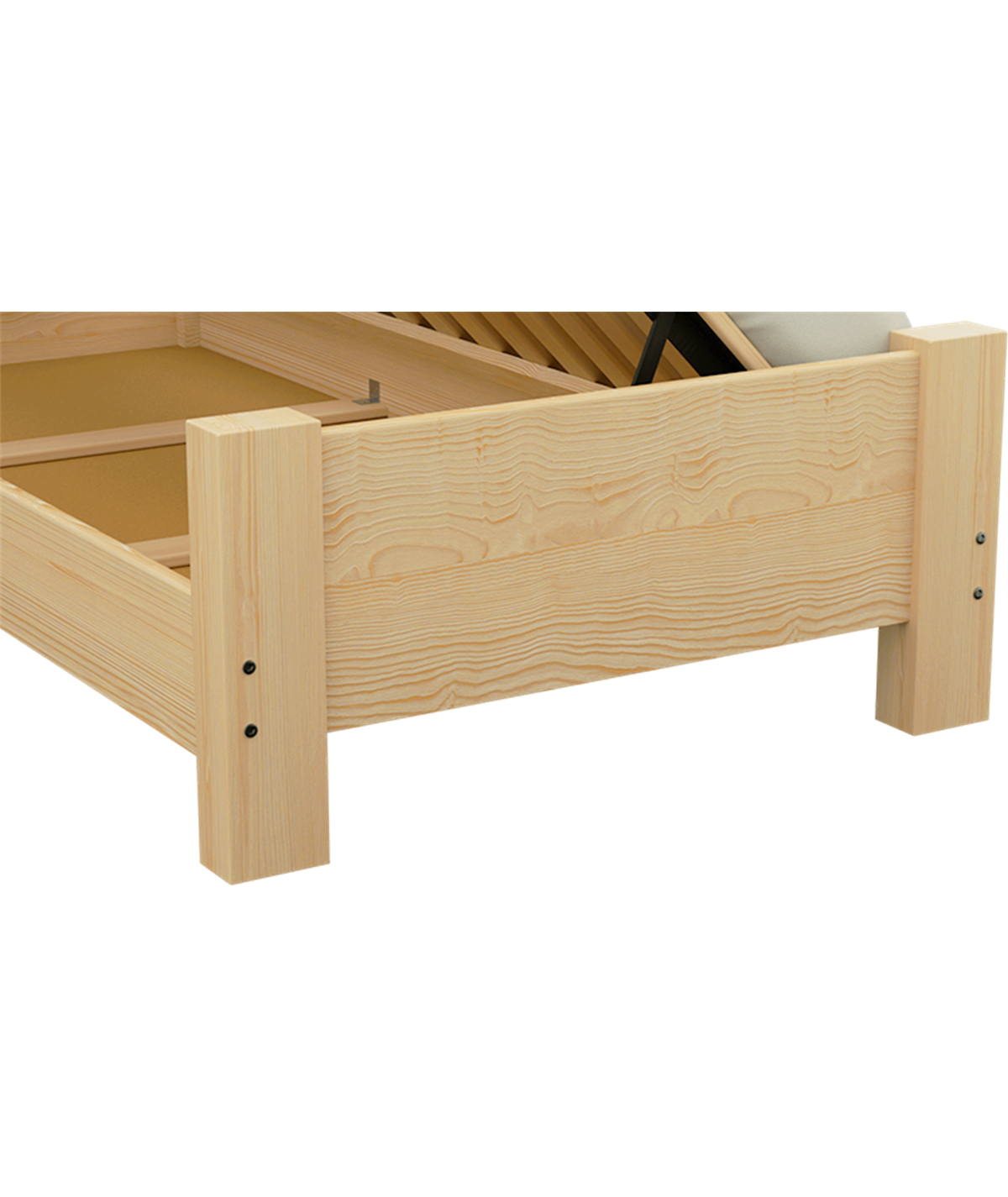 Łóżko sosnowe EDYNBURG PLUS na nóżkach Zaczarowana Sypialnia podnoszone