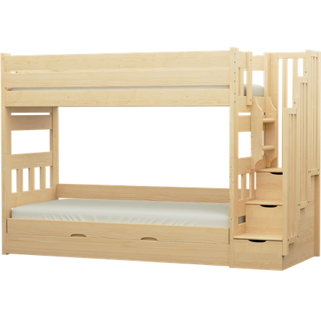 Łóżko piętrowe ze schodkami ONTARIO Zaczarowana Sypialnia do 150 kg