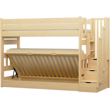 Łóżko piętrowe ze schodkami ONTARIO Zaczarowana Sypialnia do 150 kg