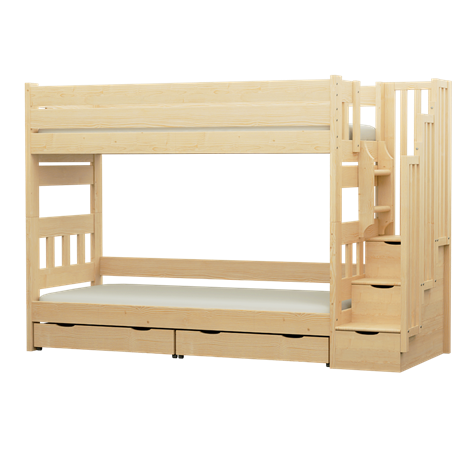 Łóżko piętrowe ze schodkami EXCELLENT Zaczarowana Sypialnia do 150 kg