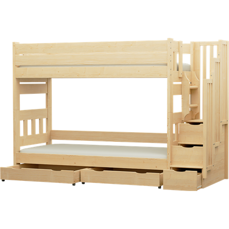 Łóżko piętrowe ze schodkami EXCELLENT Zaczarowana Sypialnia do 150 kg