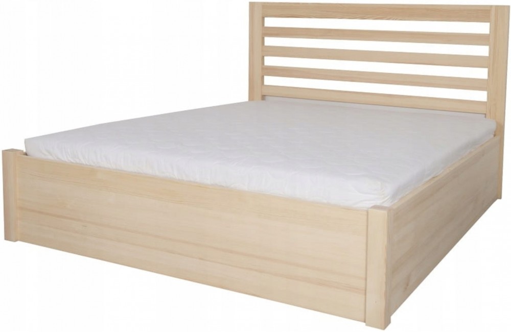 Łóżko bukowe KORAL 5 STOLMIS podnoszone na ramie drewnianej