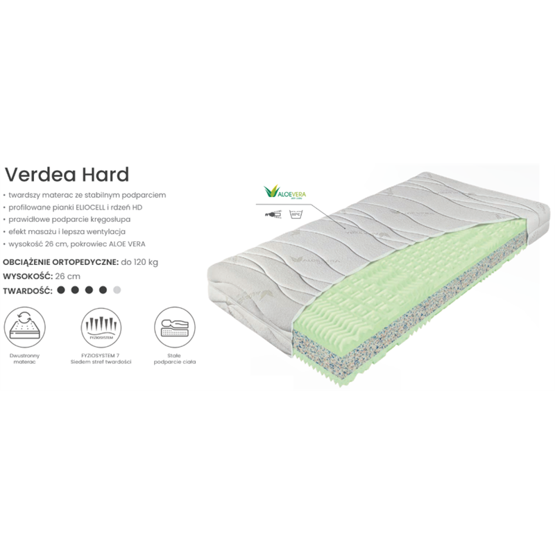Materac VERDEA HARD MATERASSO piankowy