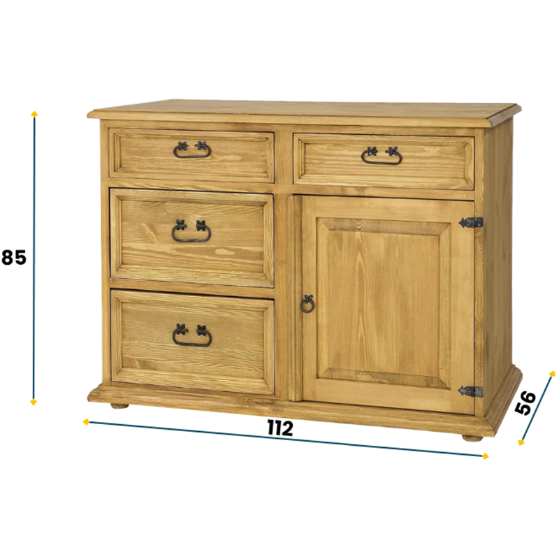 Komoda sosnowa KD 718 DREWMAX rustikal