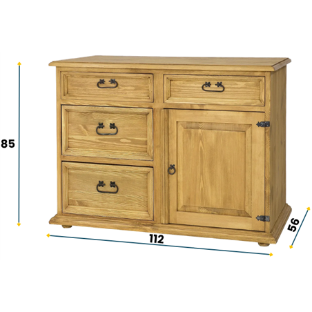 Komoda sosnowa KD 718 DREWMAX rustikal
