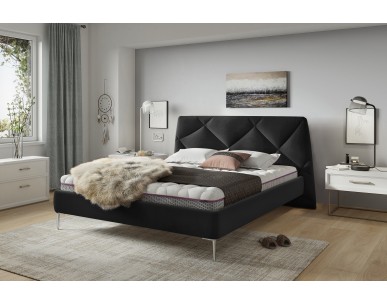 Piękne łóżko tapicerowane DAVOS Comforteo z wysokimi nogami