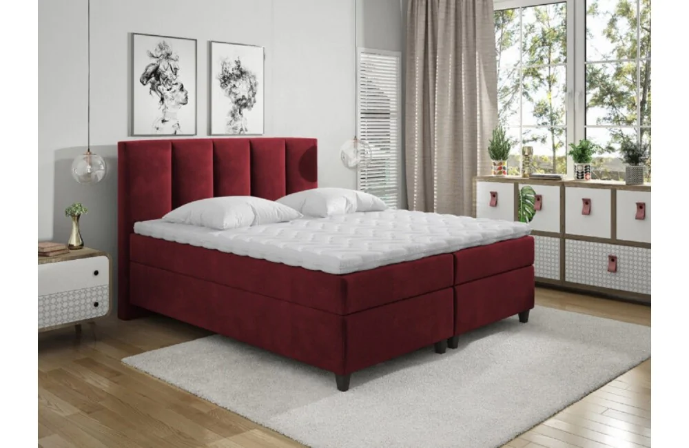 Nowoczesne łóżko tapicerowane kontynentalne ARIZONA Comforteo