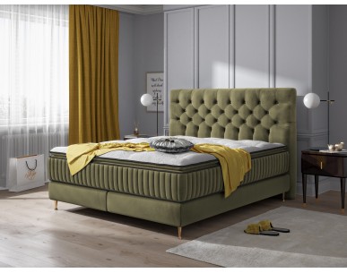 Pięknie pikowany zagłówek w łóżku kontynentalnym ASTORIA Comforteo