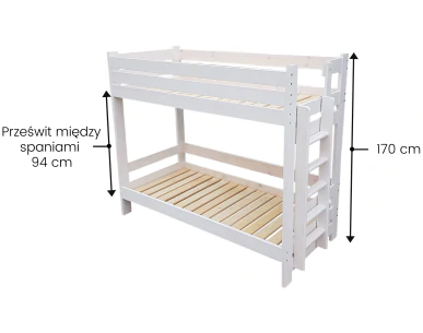 Wymiary łóżka piętrowego KING KONG Zaczarowana Sypialnia