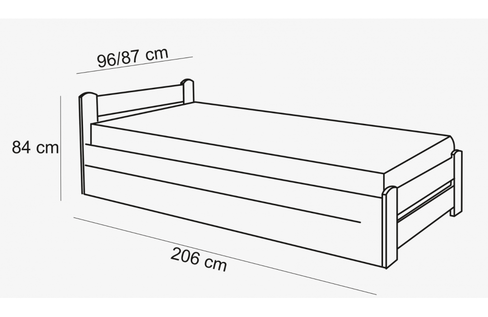 Łóżko piętrowe niskie bukowe FOR 2 PLUS GABI MEBLE wymiary