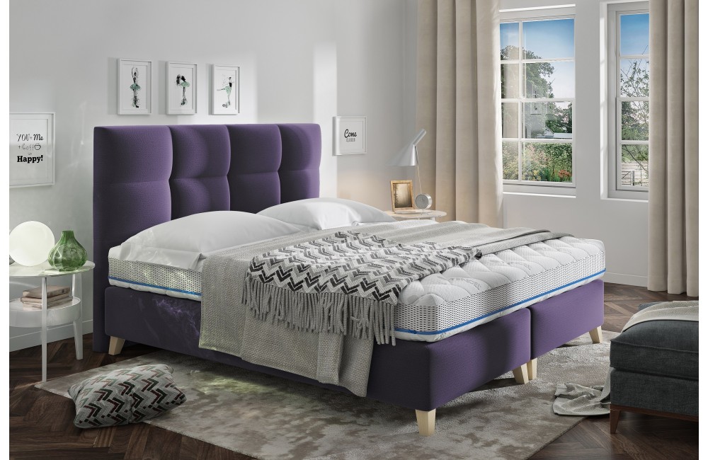 Łóżko tapicerowane o budowie kontynentalnej MONA Comforteo