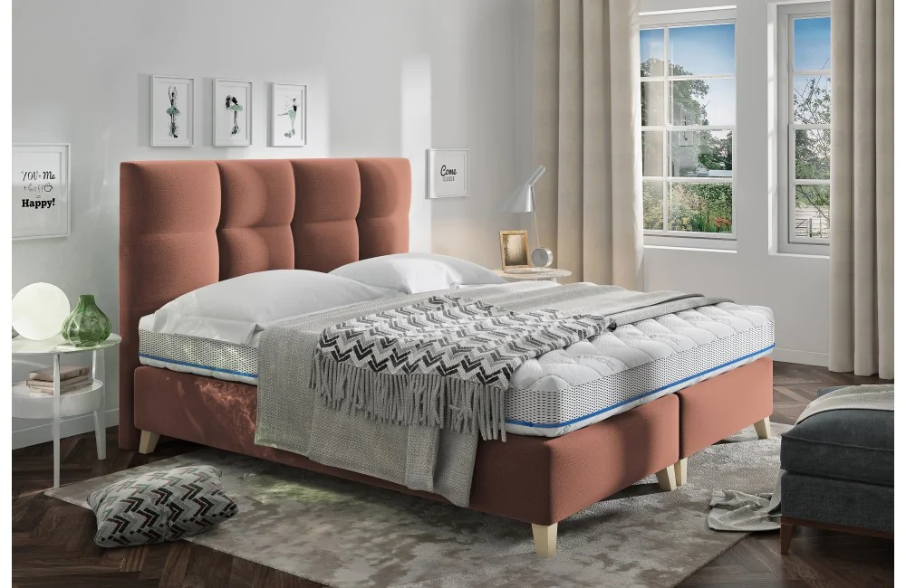 Łóżko na wysokich nóżkach z pojemnikiem MONA Comforteo