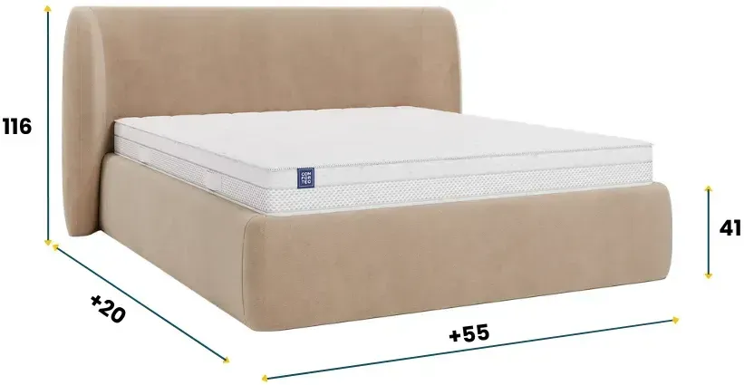 Łóżko tapicerowane SOLIO COMFORTEO