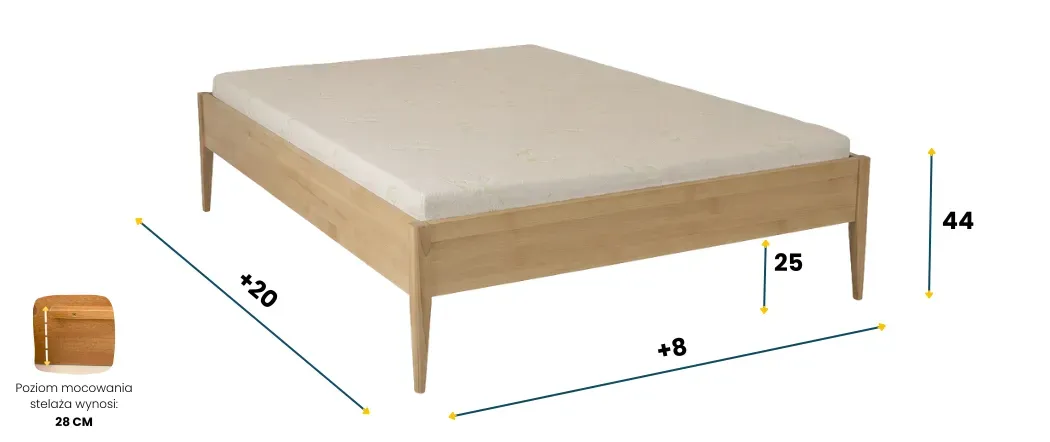 Łóżko bukowe LK 167 DREWMAX