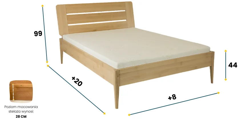 Łóżko bukowe LK 168 DREWMAX