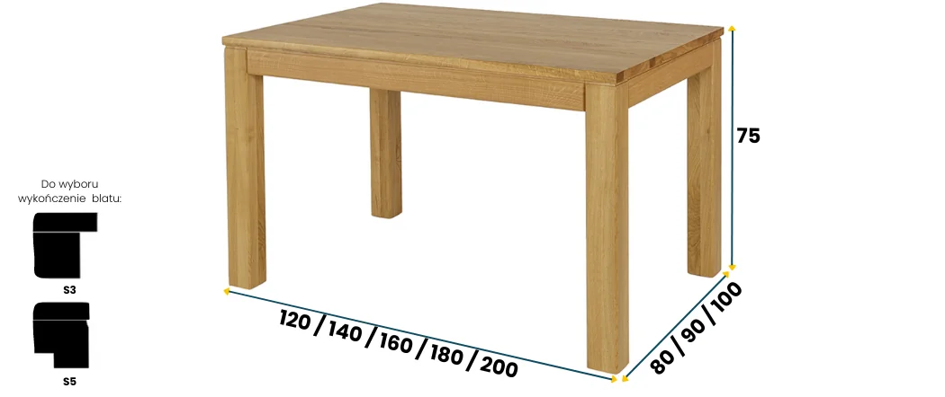 Stół bukowy ST 170 DREWMAX