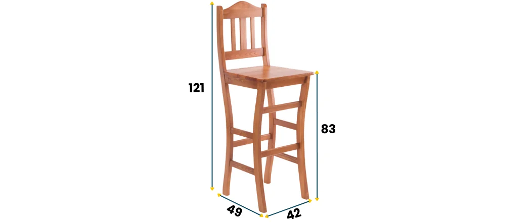 Krzesło barowe sosnowe KT 111 DREWMAX