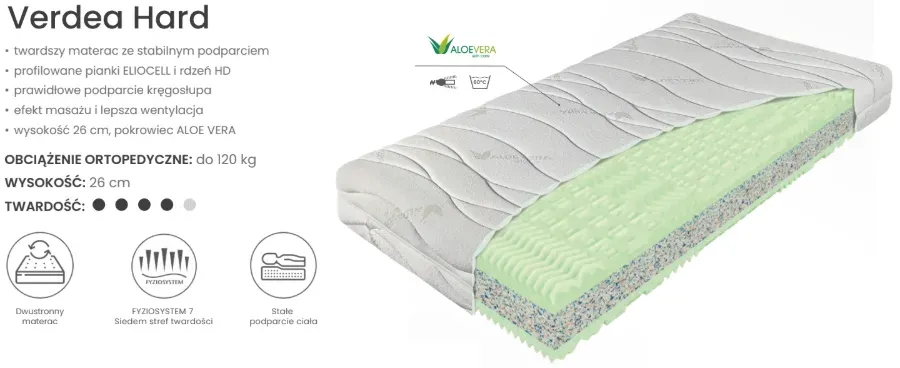 Materac VERDEA HARD MATERASSO