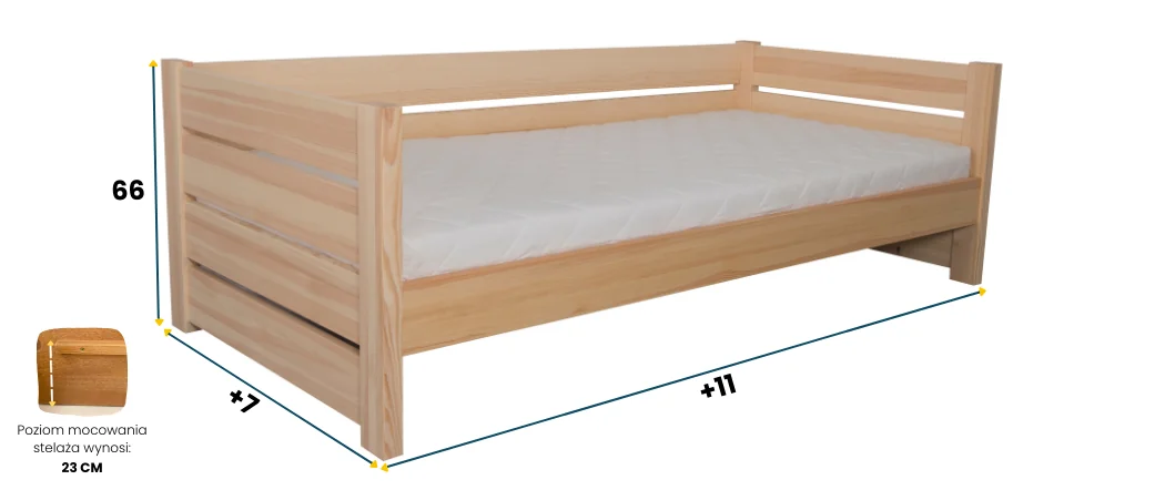 Łóżko sosnowe AGAT 1