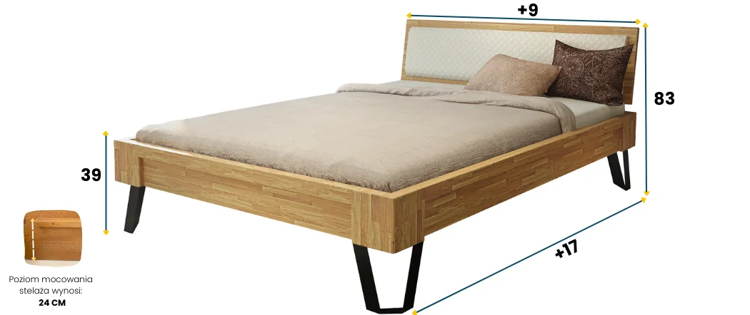 Łóżko dębowe ESPACIO FL