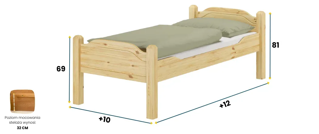 Łóżko sosnowe LIVA SENIOR