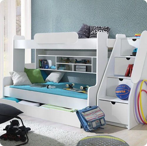 Łóżka piętrowe ze schodami