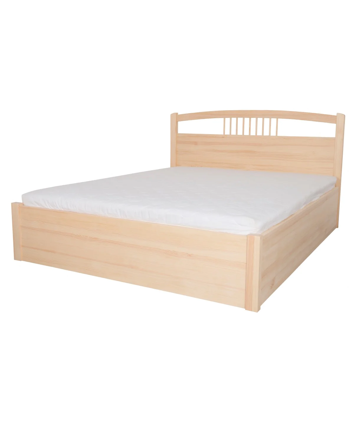 Łóżko sosnowe NEFRYT 4 STOLMIS podnoszone na ramie drewnianej